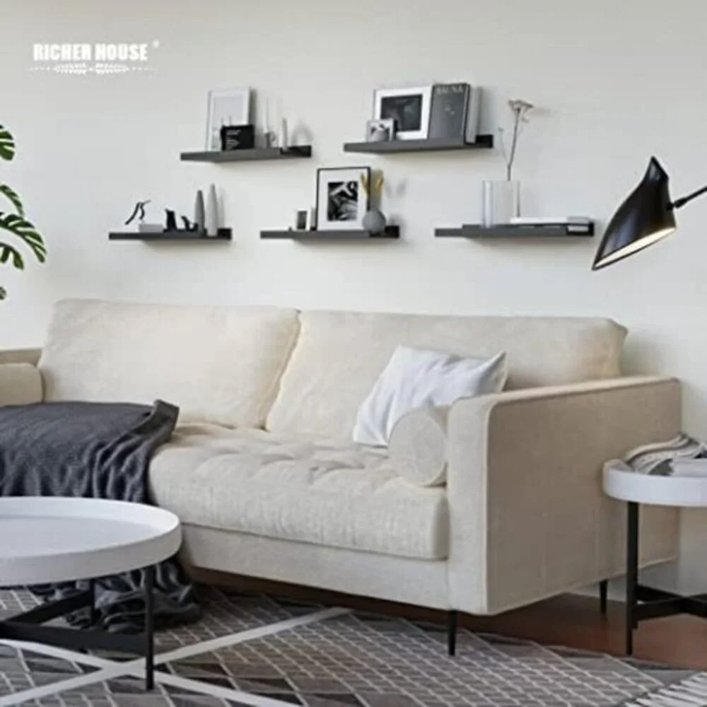New Set of Floating Wall Shelves, Black Picture Ledge Shelf for Home Decor